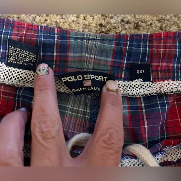 Polo Sport Ralph Lauren Swim Shorts Trunks Men’s Large Plaid Blue Mul… - Picture 4 of 9